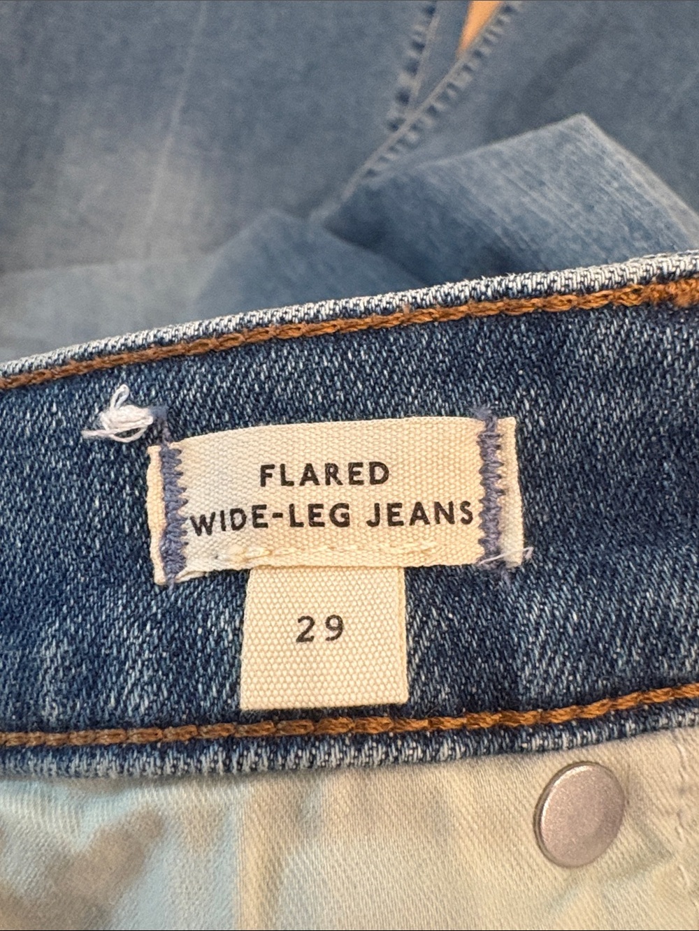 Madewell Medium Blue Wide-Leg Flare Jeans - Picture 2 of 5